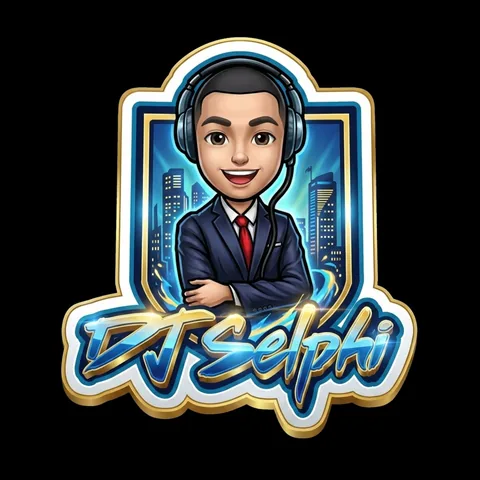 DJ Selphi logo, On black, JPG